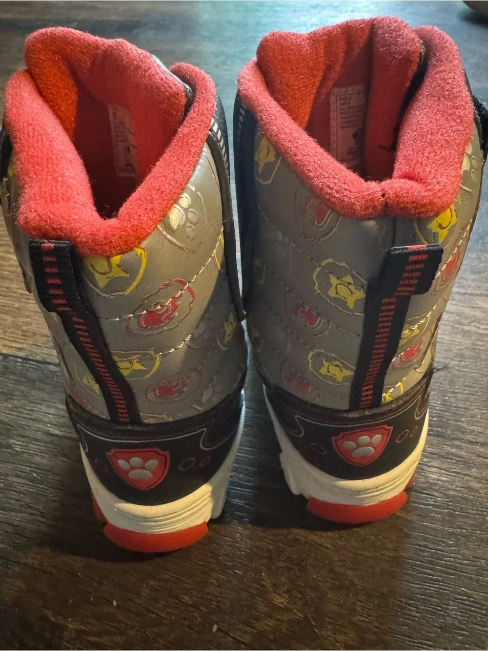 Paw Patrol Black and Red Kids Winter Boots with Character Patches